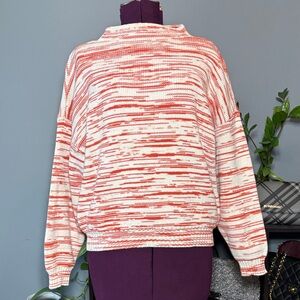 Nine West Orange and White Knit Sweater
